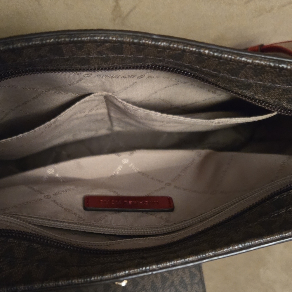 Michael Kors Dark Gray and Burgundy Crossbody Bag - Picture 3 of 3